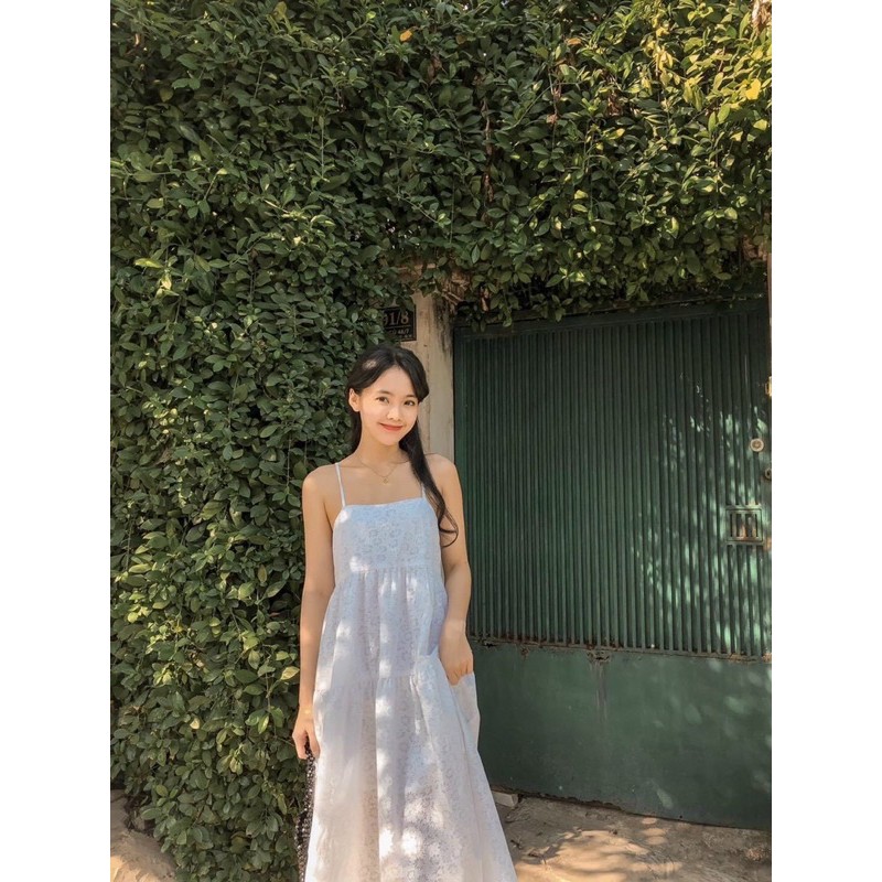 [Mã FAGREEN1505 giảm 10% tối đa 30K đơn 99K] ĐẦM MIDI 2 DÂY BABYDOLL HOA NỔI | BigBuy360 - bigbuy360.vn