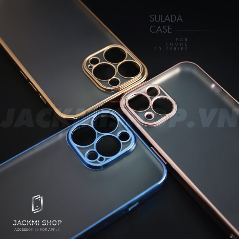 Ốp lưng Sulada lưng nhám chống vân bảo vệ camera cho điện thoại ip 13 13 pro 13 pro max