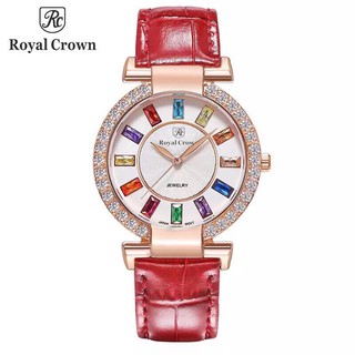 Đồng hồ nữ Chính hãng Royal Crown 4604 dây da vỏ vàng hồng