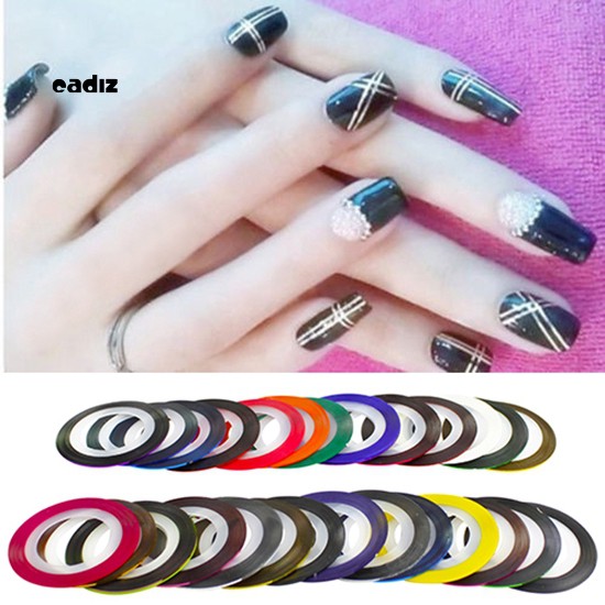 [Hàng mới về] 30 Cuộn Dây Dán Trang Trí Móng Tay Nghệ Thuật