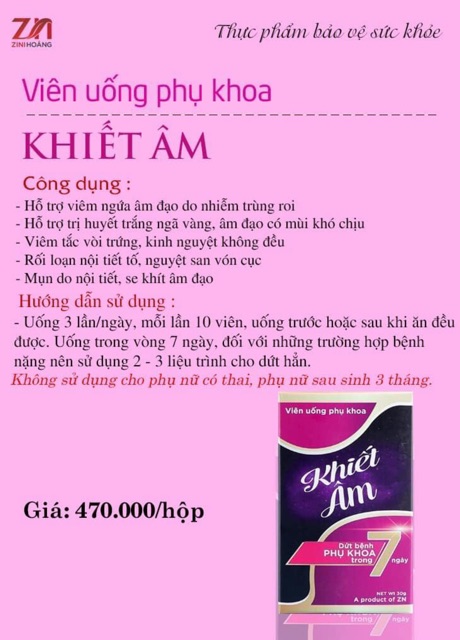 Viên Uống Phụ Khoa Khiết Âm