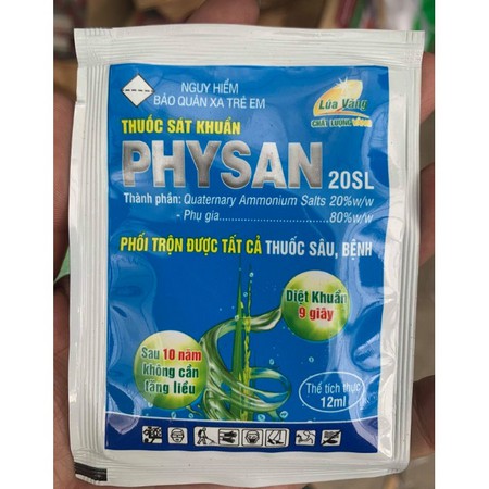 Thuốc sát khuẩn Physan 20SL - trị cháy bìa lá, trị thối thân, gốc