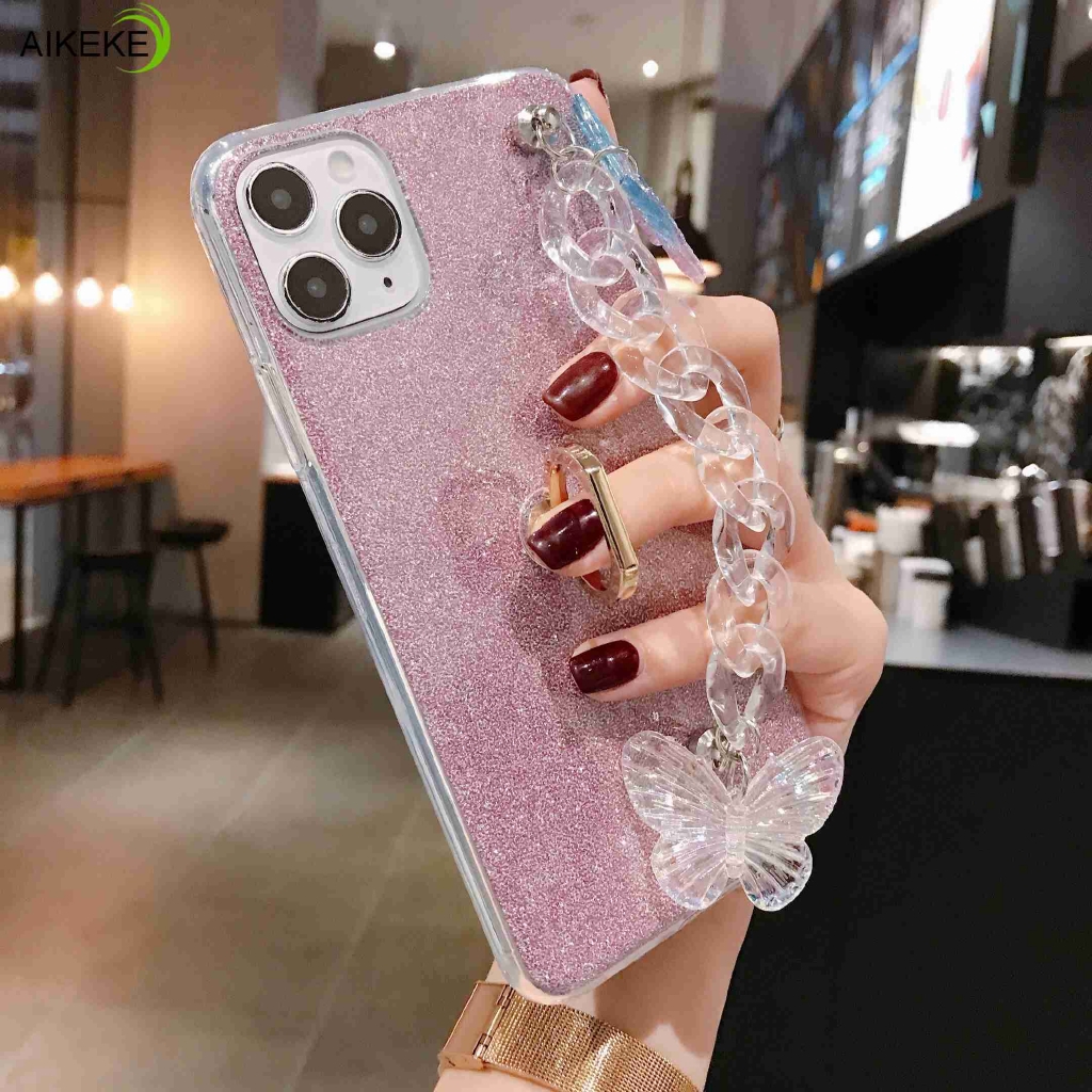 Meizu M5c M5s M1 Metal M6 Note M5 Note M3e Case Pearl Butterfly Bowknot Bracelet Holder Stand Ring Glitter Bling Luxury Soft TPU Case Cover