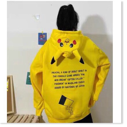 Áo hoddies pikachu form rộng có mũ cực đẹp , cute cho các bạn trẻ THỜI TRANG 1HITSTORE1