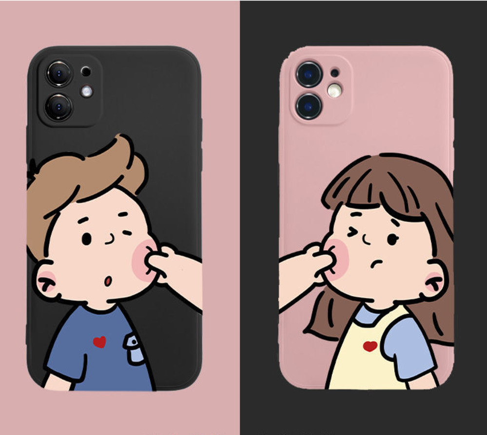 Ốp Điện Thoại Silicon Chống Sốc Hình Bé Trai Và Bé Gái Dễ Thương Cho IPhone 12 13 11 Pro Max X Xs Max Xr 7229