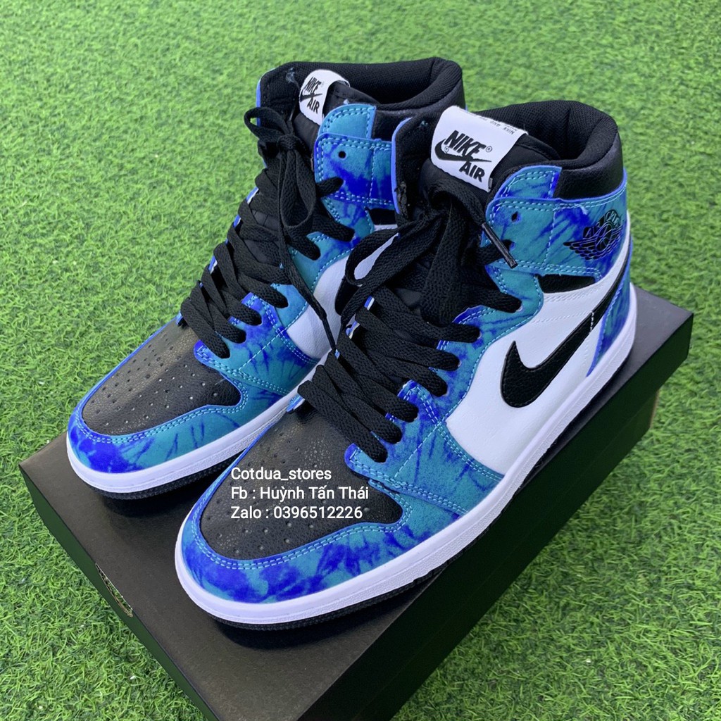 Giầy N,ike Joddan cổ cao xanh loang màu chuẩn 1:1 chất lượng ( full phụ kiện + free ship ) | BigBuy360 - bigbuy360.vn