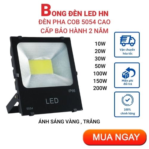 H01 Đèn Pha Led 5054 10W / 20W / 30W / 50w /100w Đèn Led COB Ánh Sáng Vàng/ Trắng, Đèn Trang trí Chiếu Sáng Sân Vườn