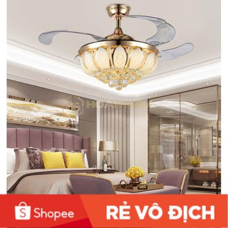 Quạt trần đèn🎃 quạt trần trang trí dấu cánh 😍 quạt trần phòng khách cao cấp 6 số chế độ đảo chiều