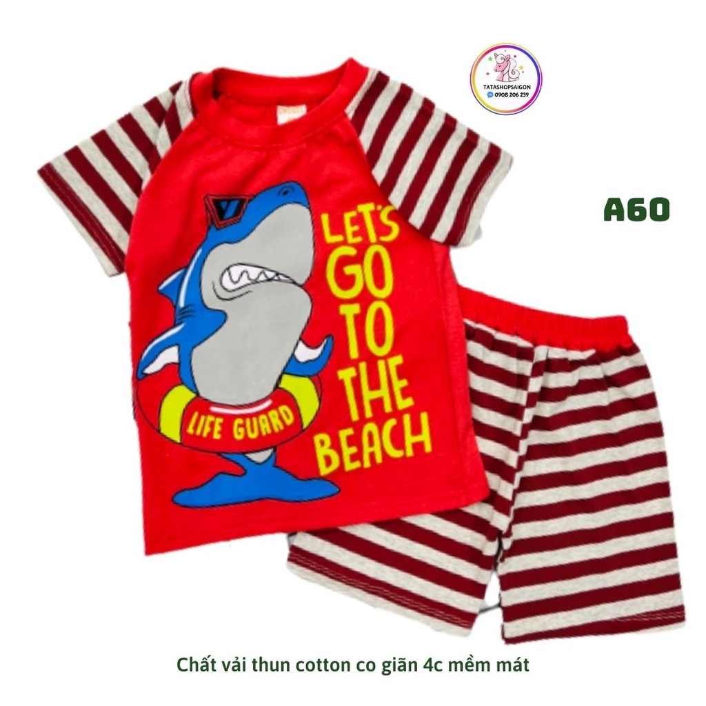 20 đến 40kg - Đồ bộ đùi cho bé trai size đại chất thun cotton mùa hè A60