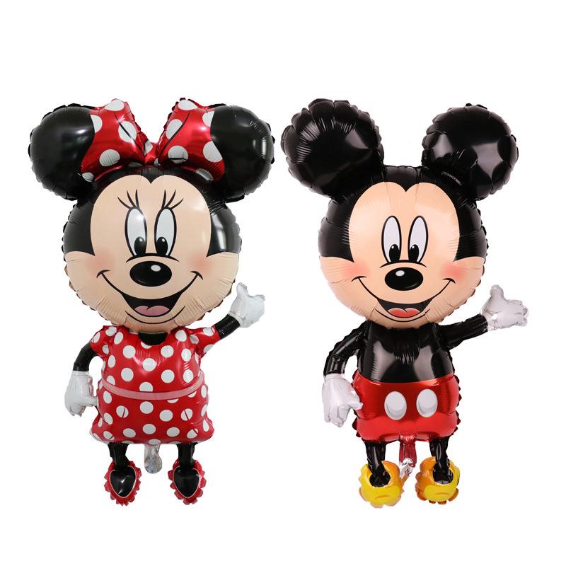 1 Bong bóng hình chuột Mickey/ Minnie hoạt hình tráng nhôm kích thước lớn trang trí tiệc sinh nhật 