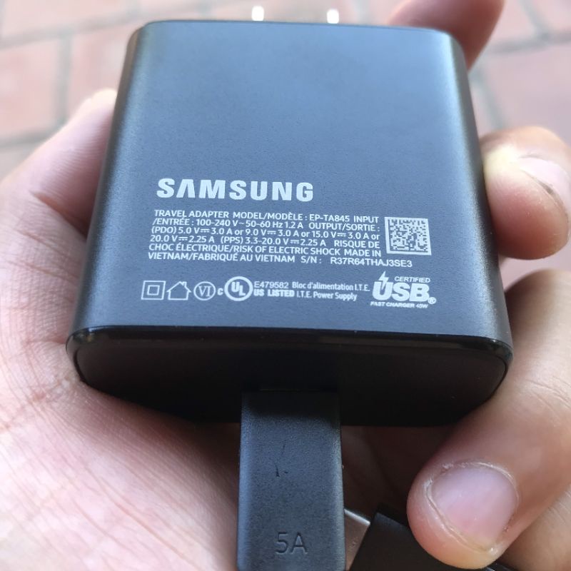 Bộ sạc siêu nhanh 45W chính hãng Samsung cho Note10 plus/S20 Ultra/Tab S7/S7+/S7 FE/ S8/ /S8+/S8 Ultra