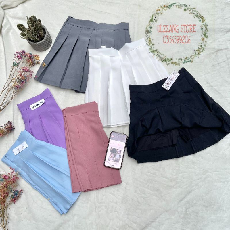 Chân váy tennis ulzzang cạp cao đủ màu