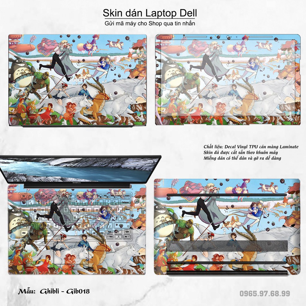 Skin dán Laptop Dell in hình Ghibli image (inbox mã máy cho Shop)