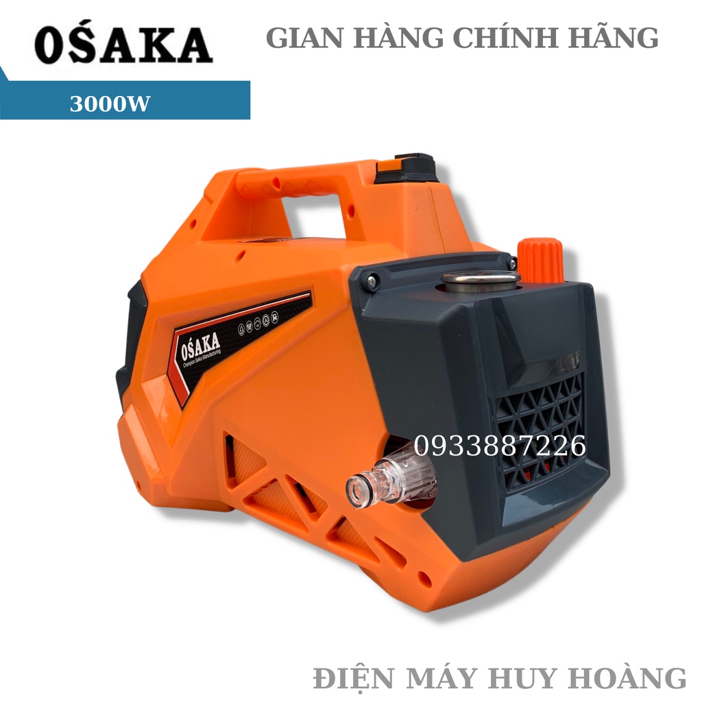 Máy rửa xe dây đồng 100% Osaka 3000w RS7 dây xịt dài 15m