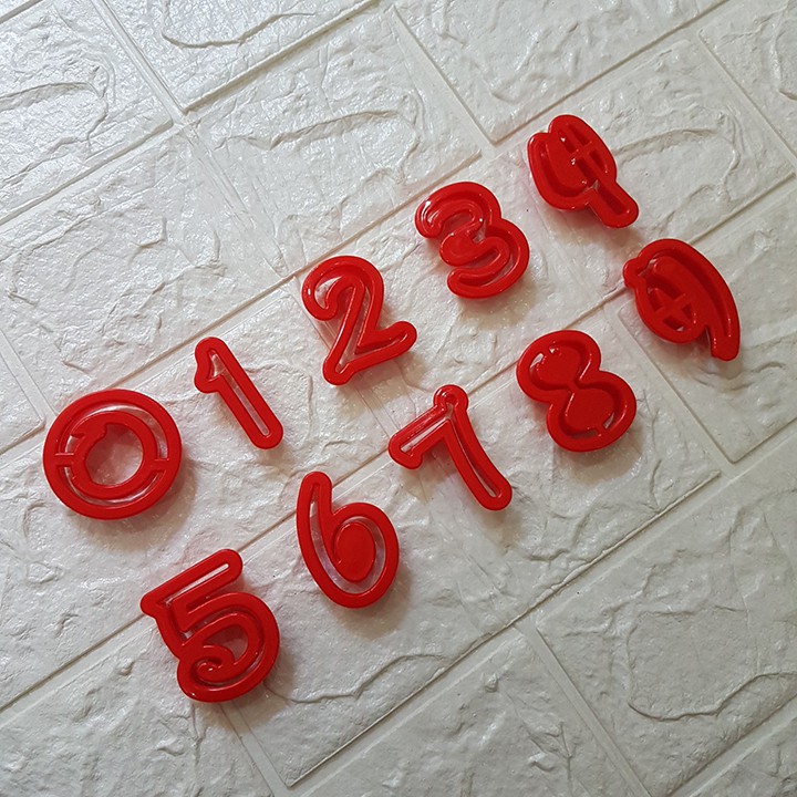 HCM - Bộ khuôn cutter chữ số 0 đến 9 font đẹp, lạ làm bánh cookies cho bé vừa ăn vừa học đếm số