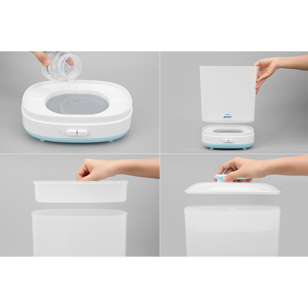 Máy tiệt trùng bình sữa bằng hơi nước Philips Avent SCF922/03 600W chứa được 5 bình sữa - Hàng chính hãng
