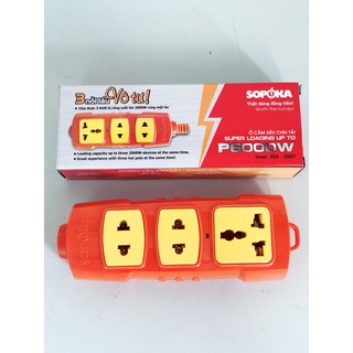 Ổ cắm điện, ổ cắm dây SOPOKA 3000W, ổ cắm SOPOKA LÕI SỨ CHỐNG CHÁY
