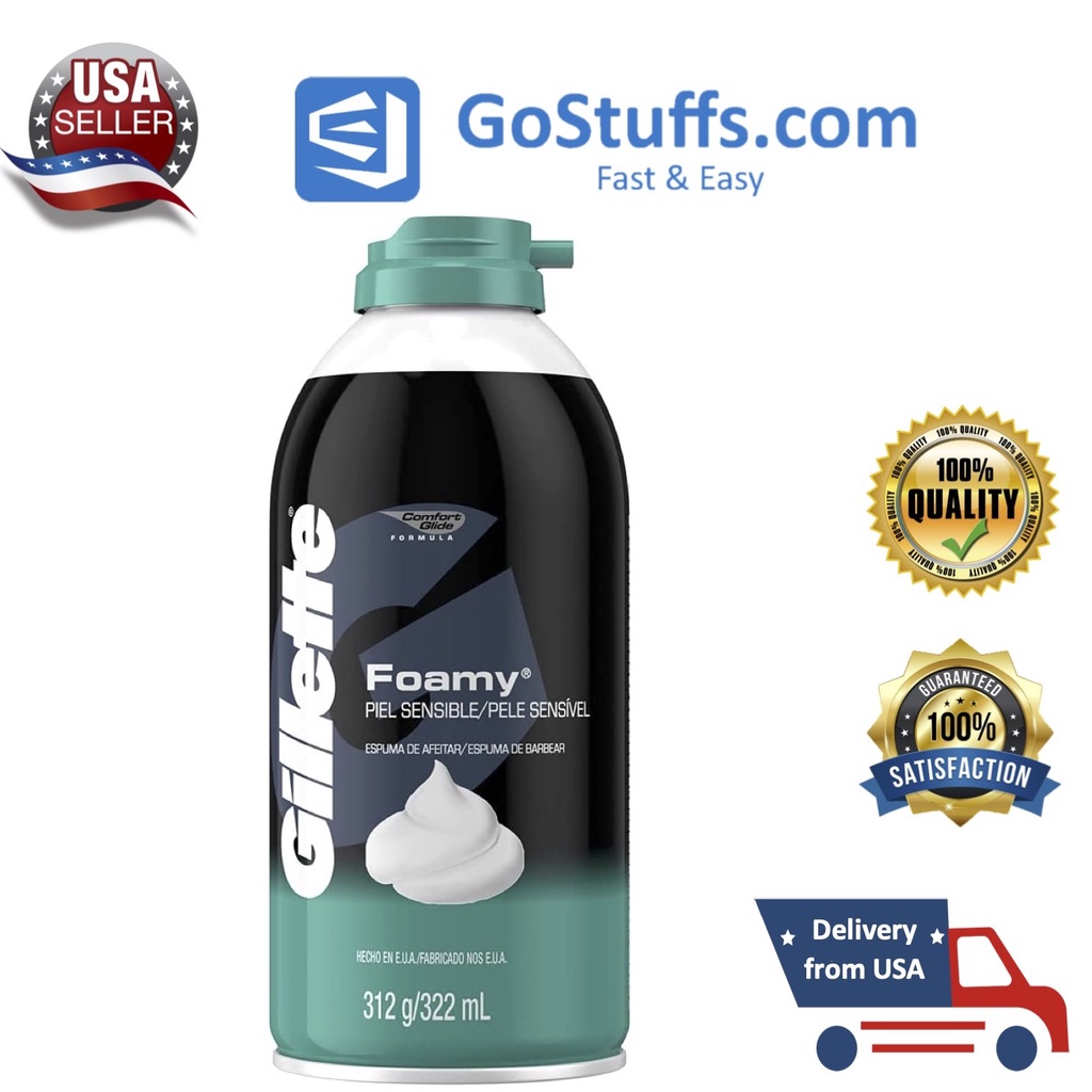 Gillette Foamy Shaving Cream 322ml - Kem cạo râu dành cho da nhạy cảm
