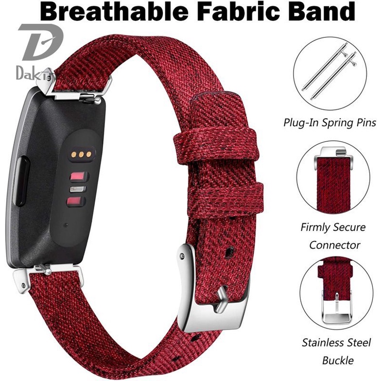 Dây đeo thay thế cho đồng hồ Fitbit Inspire HR/Inspire/Inspire 2 bằng vải canvas