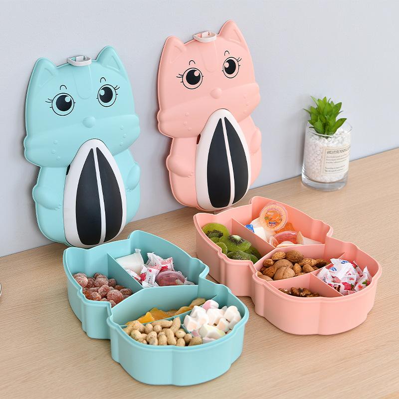 PVN52127 Khay đựng bánh kẹo tết 2022 sang chảnh, hộp để mứt Tết và các loại hạt hình sóc