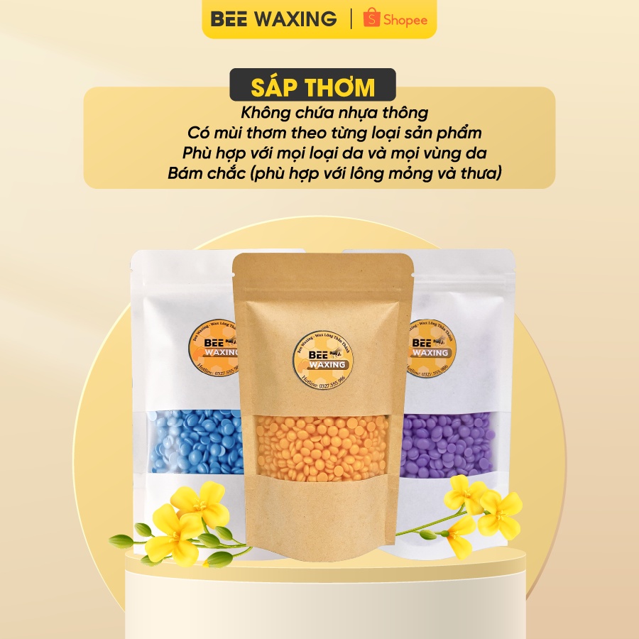 Sáp Wax Lông- Hạt Wax Beans Nóng Tẩy Lông Waxing Tại Nhà [Tặng Kèm Que Wax]