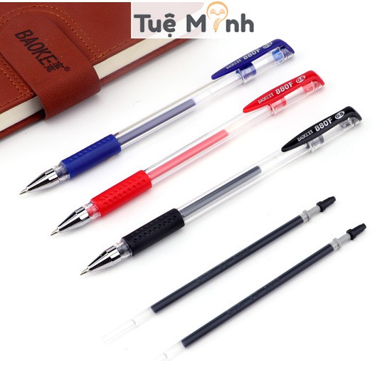 Bút bi nước 0.5mm đệm tay Baoke B28 mực gel 3 màu