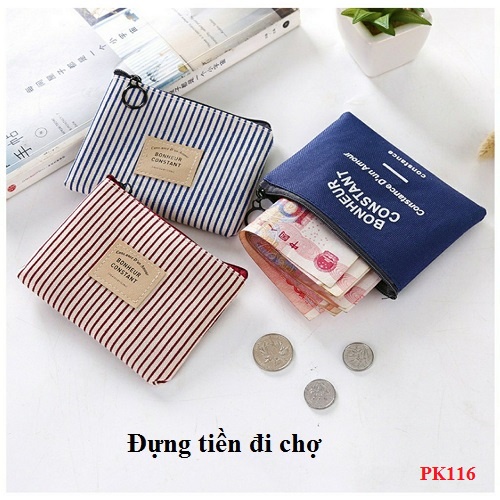 Túi vải canvas đựng tiền / chìa khóa / thẻ đa năng tiện dụng - PK116