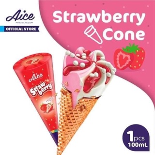 Kem Aice Ốc quế dâu - Strawberry cone