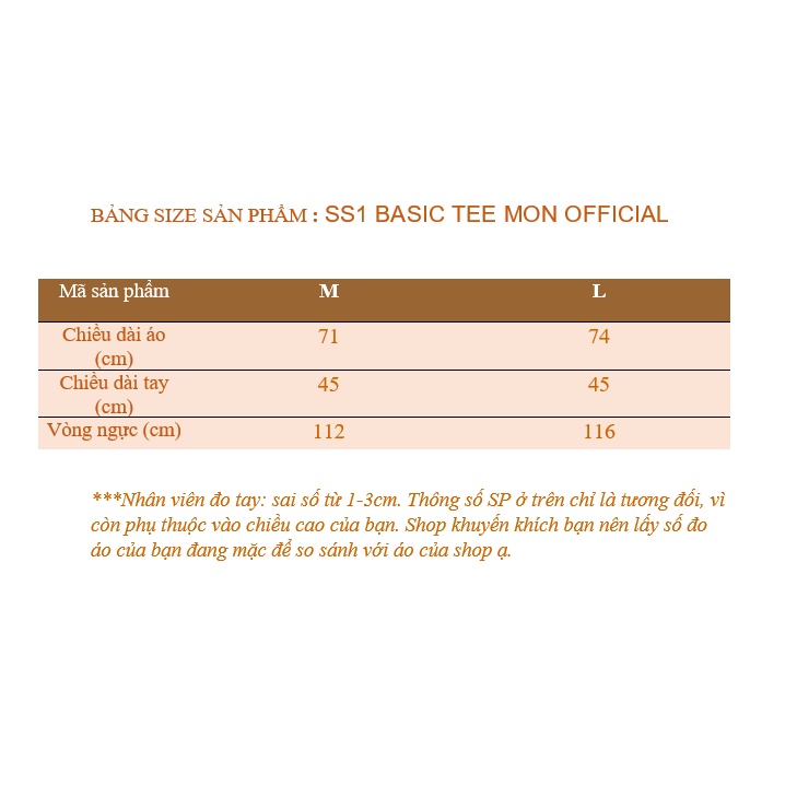 SS1 Áo thun nam nữ cotton 4 chiều mềm mát basic tee MON OFFICIAL nhiều màu có size