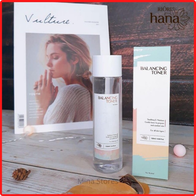 Nước Hoa Hồng RIORI Balancing Toner 120ml – Không Chứa Cồn, Làm Sạch Sâu, Se Khít Lỗ Chân Lông, Cấp Ẩm, Cân Bằng pH da