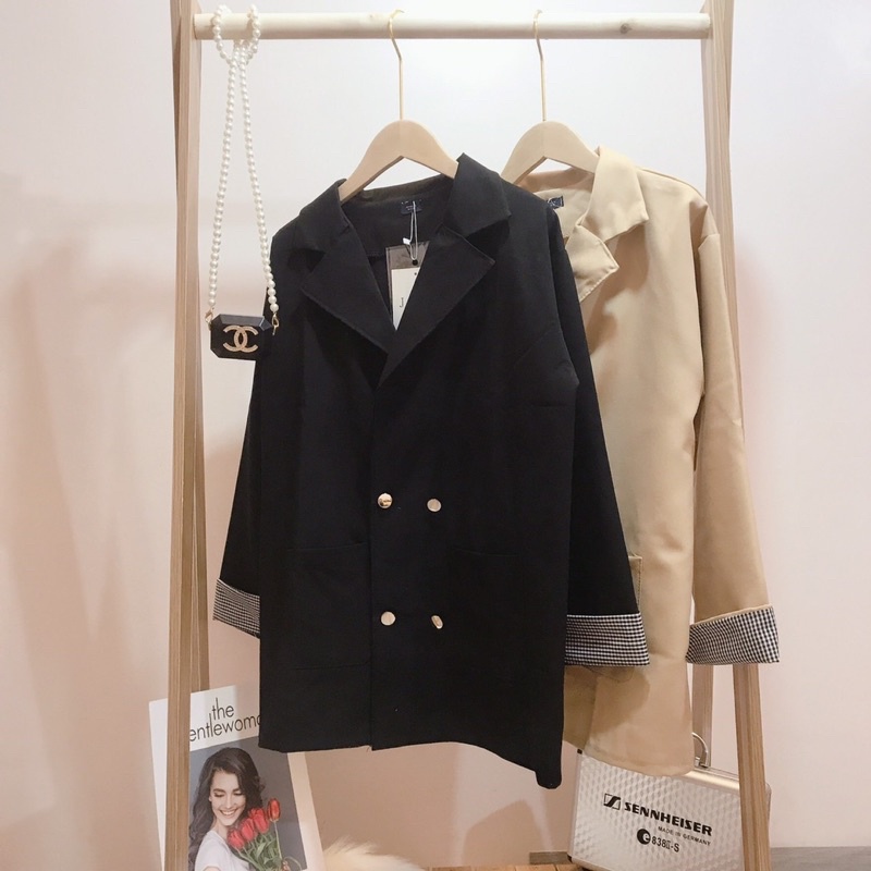 Áo vest basic chạy phối kẻ