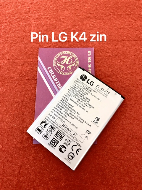 Pin LG K4 zin - mới 100%. Kí hiệu trên pin BL-45F1F