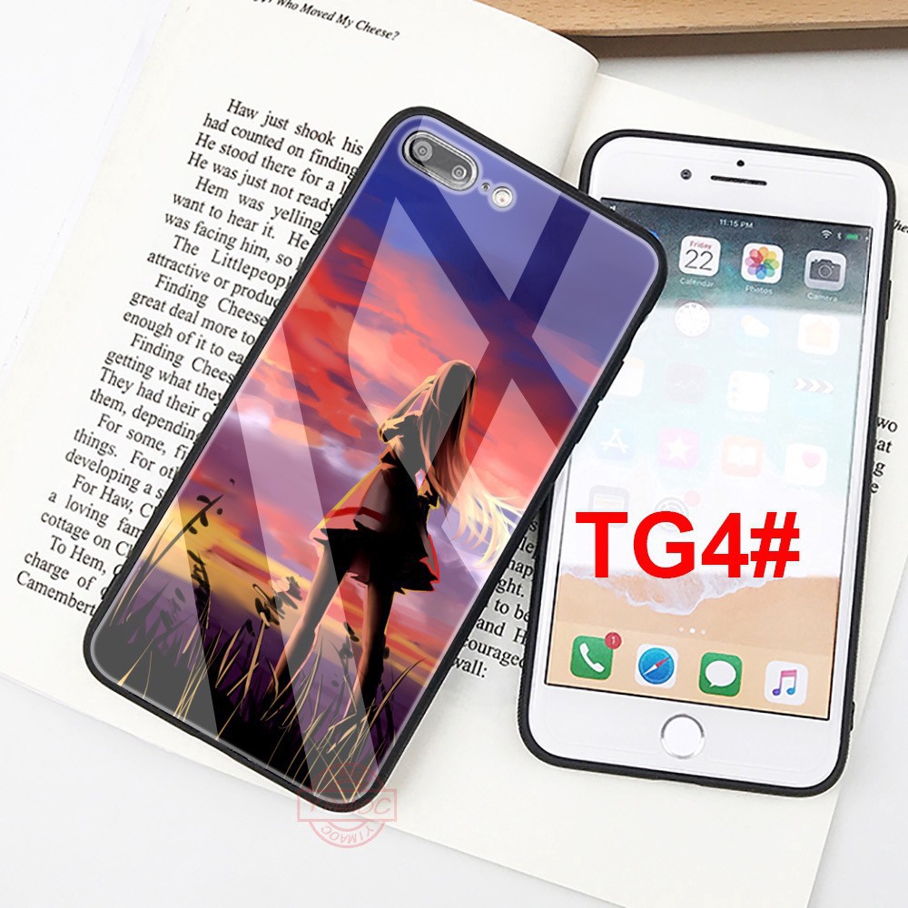 🍁 Ốp điện thoại mặt kính in hình nhân vật nữ trong anime cho iphone 6 6s 7 plus 8 plus xr x xs max - A133