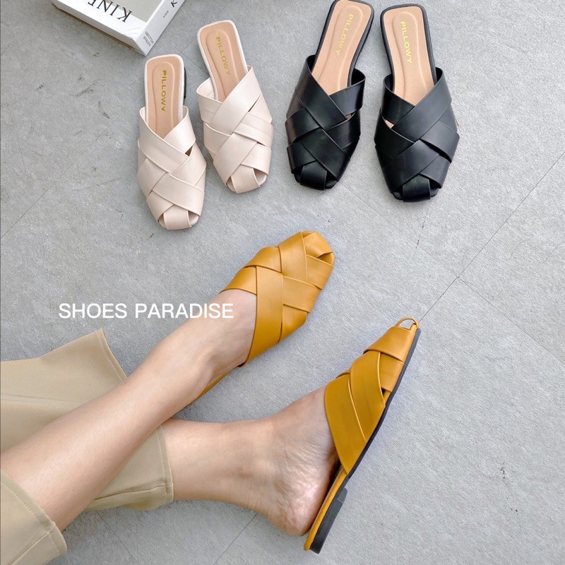 Giày sục nữ giày hàn quốc dép sục đẹp nữ mũi vuông SHOES PARADISE 306