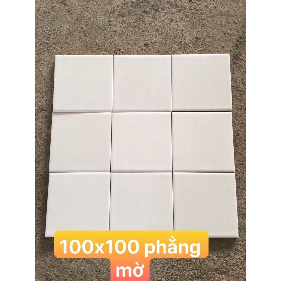 Gạch thẻ trắng mờ phẳng 10x10 ốp tường trang trí, tường bếp, nhà tắm, nhà hàng, quán cafe, tạo không