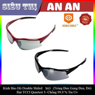 Kính bảo hộ  DOUBLE SHILED  loại 1 tròng đen gọng đen, đỏ dáng thể thao chắn tia UV Đài Loan sản xuất S63