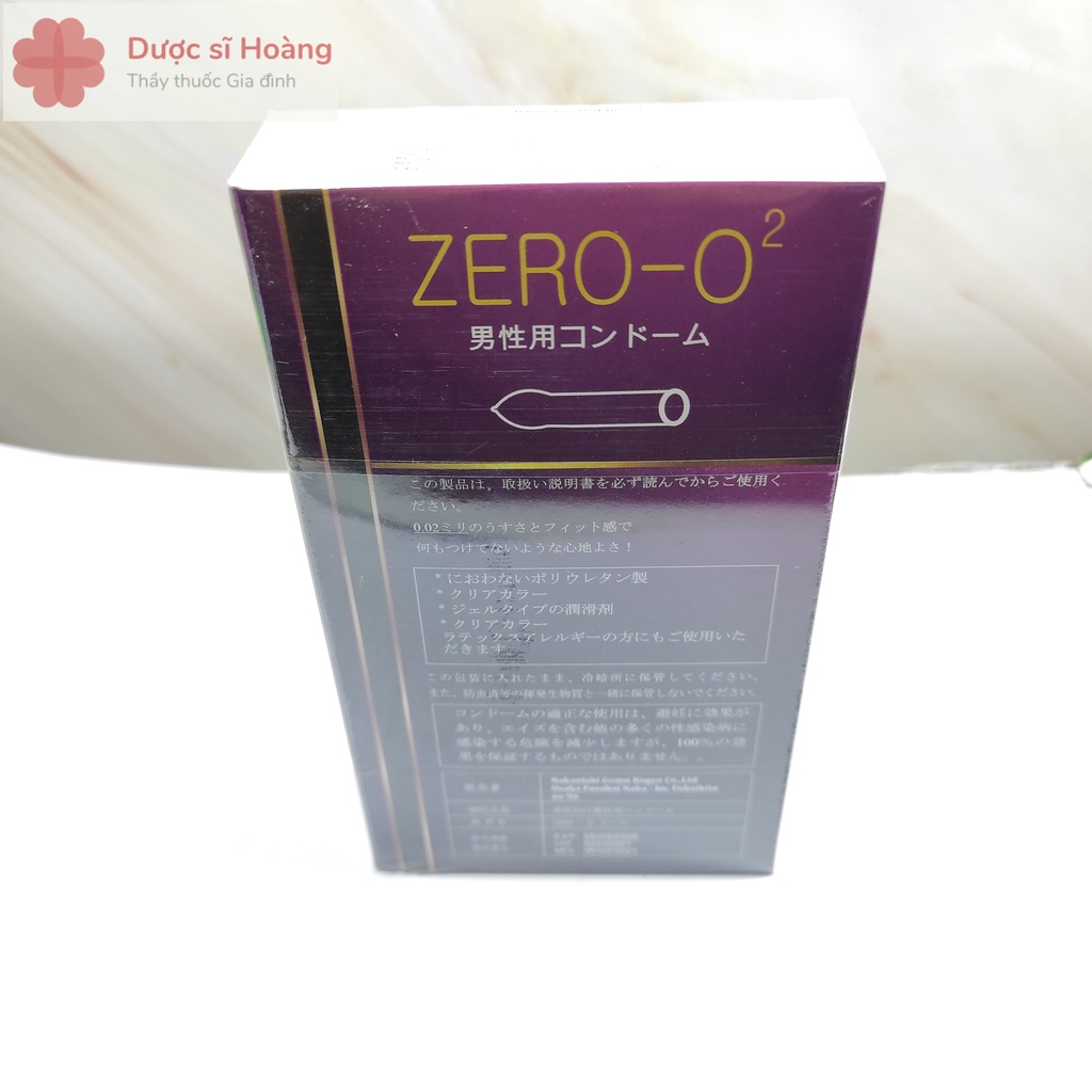 [Che tên sản phẩm] Bao Cao Su Siêu Mỏng, Siêu Trơn ZeRo O2 Nhật - Hộp 12 Chiếc