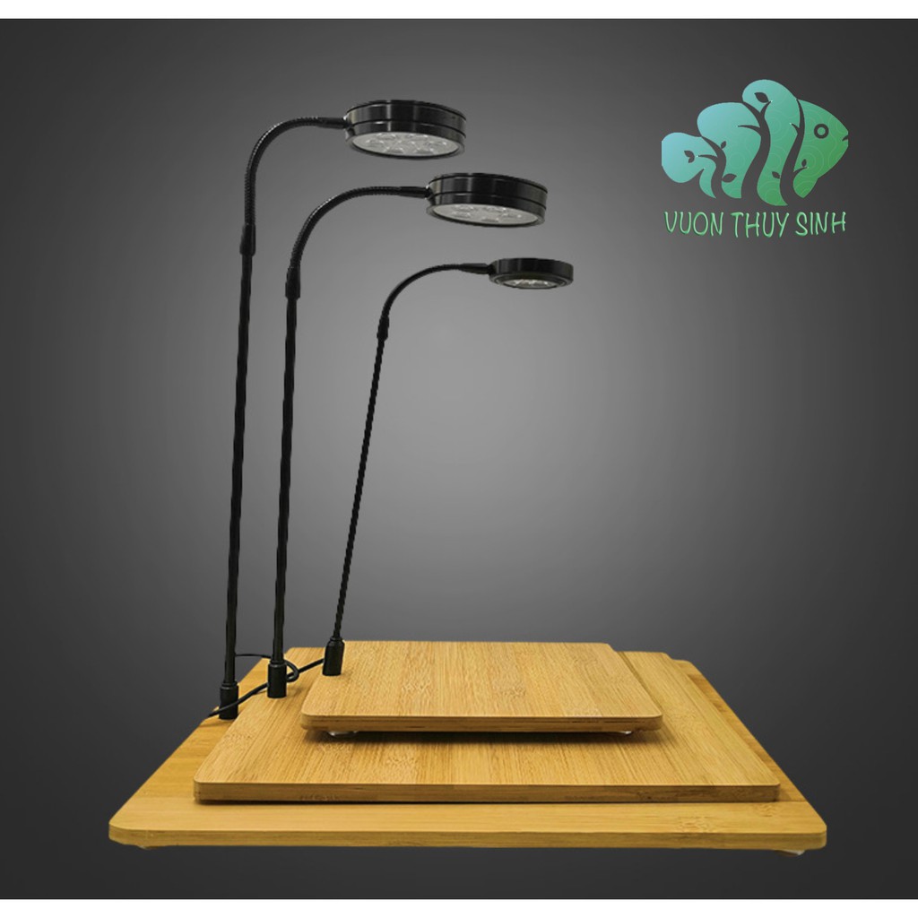 Đèn thuỷ sinh, đèn led đế gỗ chuyên dụng cho bể cá mini tiểu cảnh nhỏ