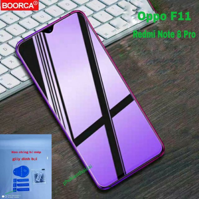 Cường lực Oppo F11 / Realme 5 / Note 8 Pro  FREESHIP Từ 50k dùng chung tím chống tia UV hại mắt tặng keo mép 9H / 2.5D