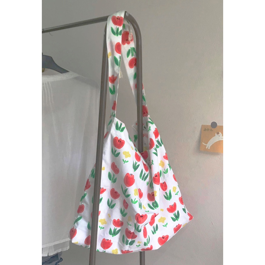 Túi đeo chéo tote, đeo vai, túi xách bigsize hoa tulip cỡ lớn - Candy Pop