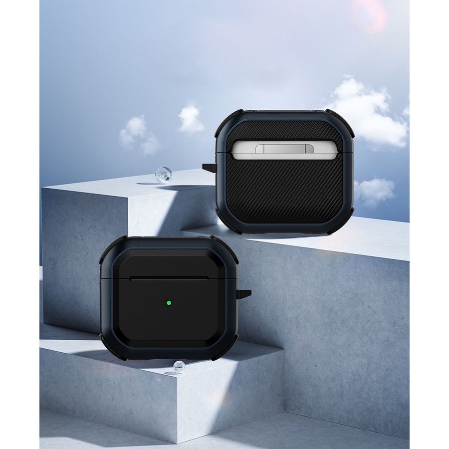 Vỏ Bảo Vệ Hộp Sạc Tai Nghe AirPods Pro 3 Chống Sốc Toàn Diện Có Móc Khóa Đèn LED Cho AirPod 3
