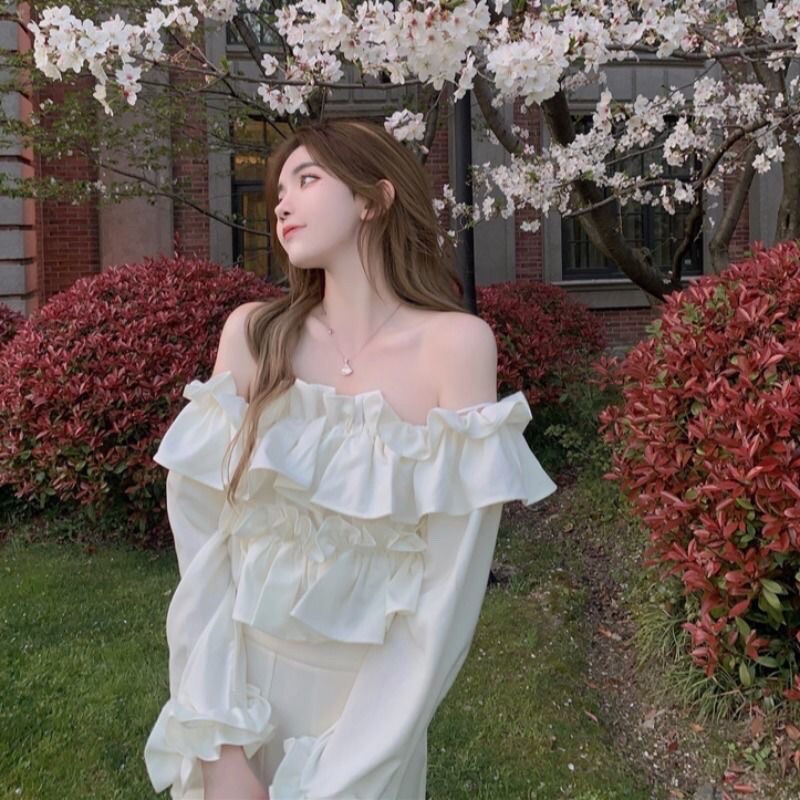 pass áo trễ vai nhún bồng ulzzang