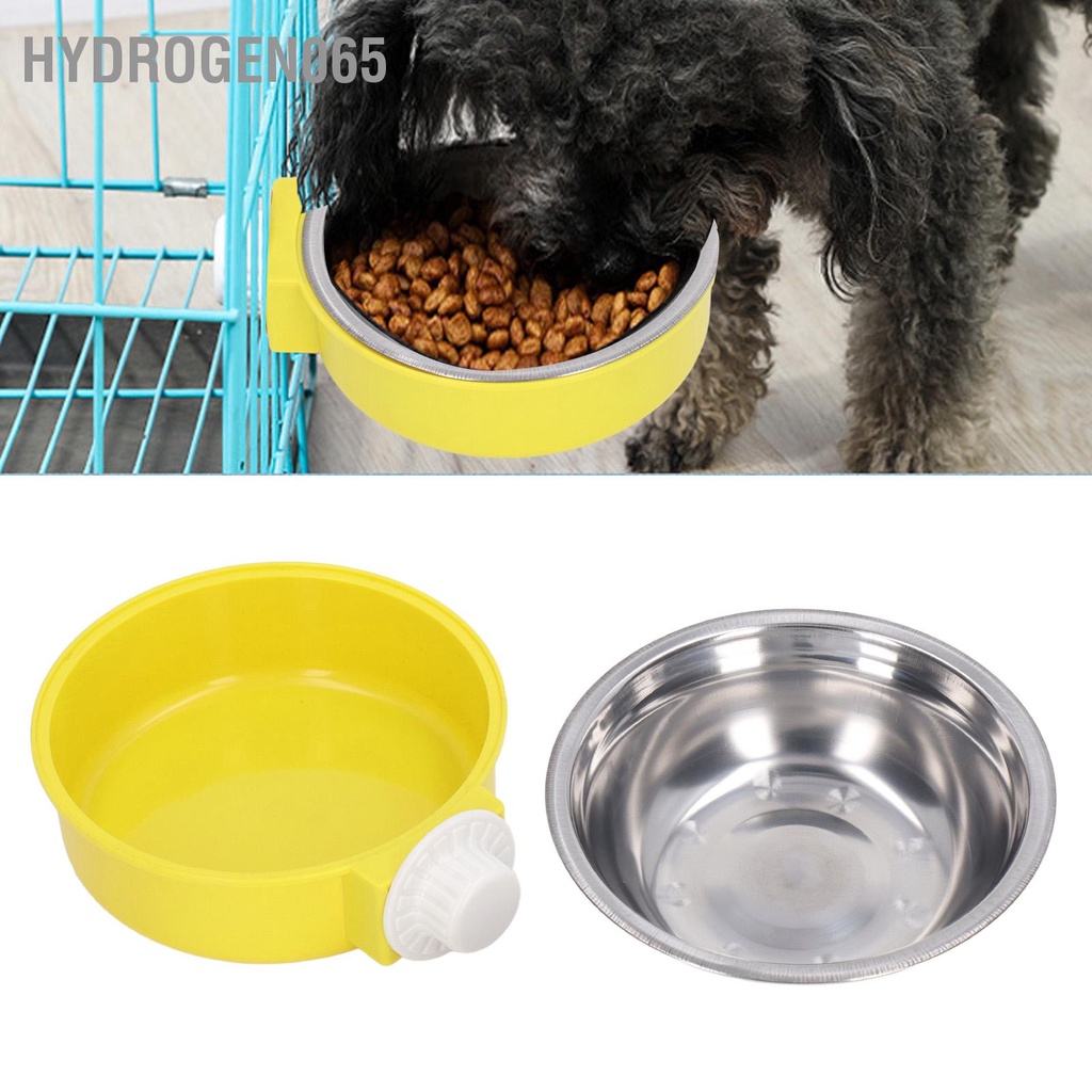 Hydrogen065 Treo bát đựng thức ăn cho thú cưng Làm dày bằng thép không gỉ Cố định lồng Bát đơn chó mèo