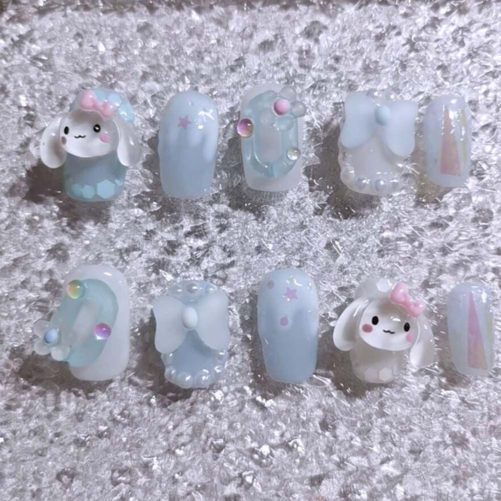 [Hàng mới về] Hạt cườm resin trong suốt hình chó tai to nhiều màu trang trí móng DIY