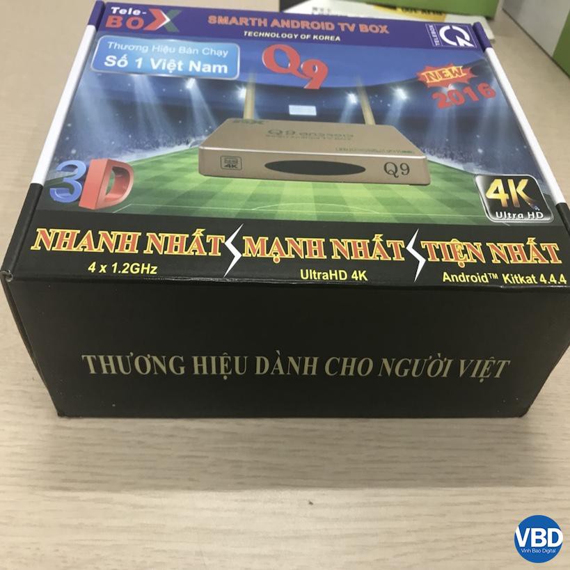 Android Tivi Box - Telebox Q9 - Ram 1GB - Tặng chuột không dây