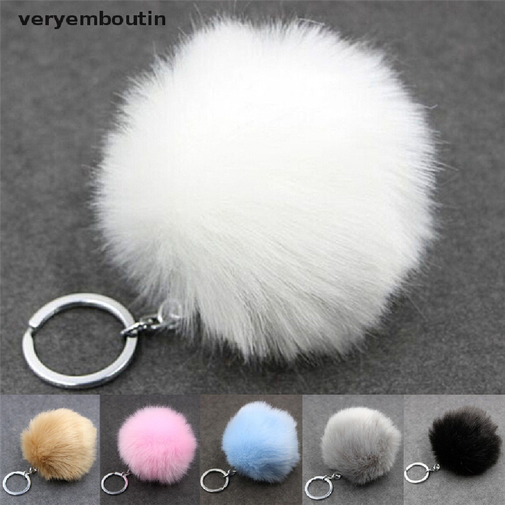 Móc gắn chìa khóa hình cục bông xinh xắn