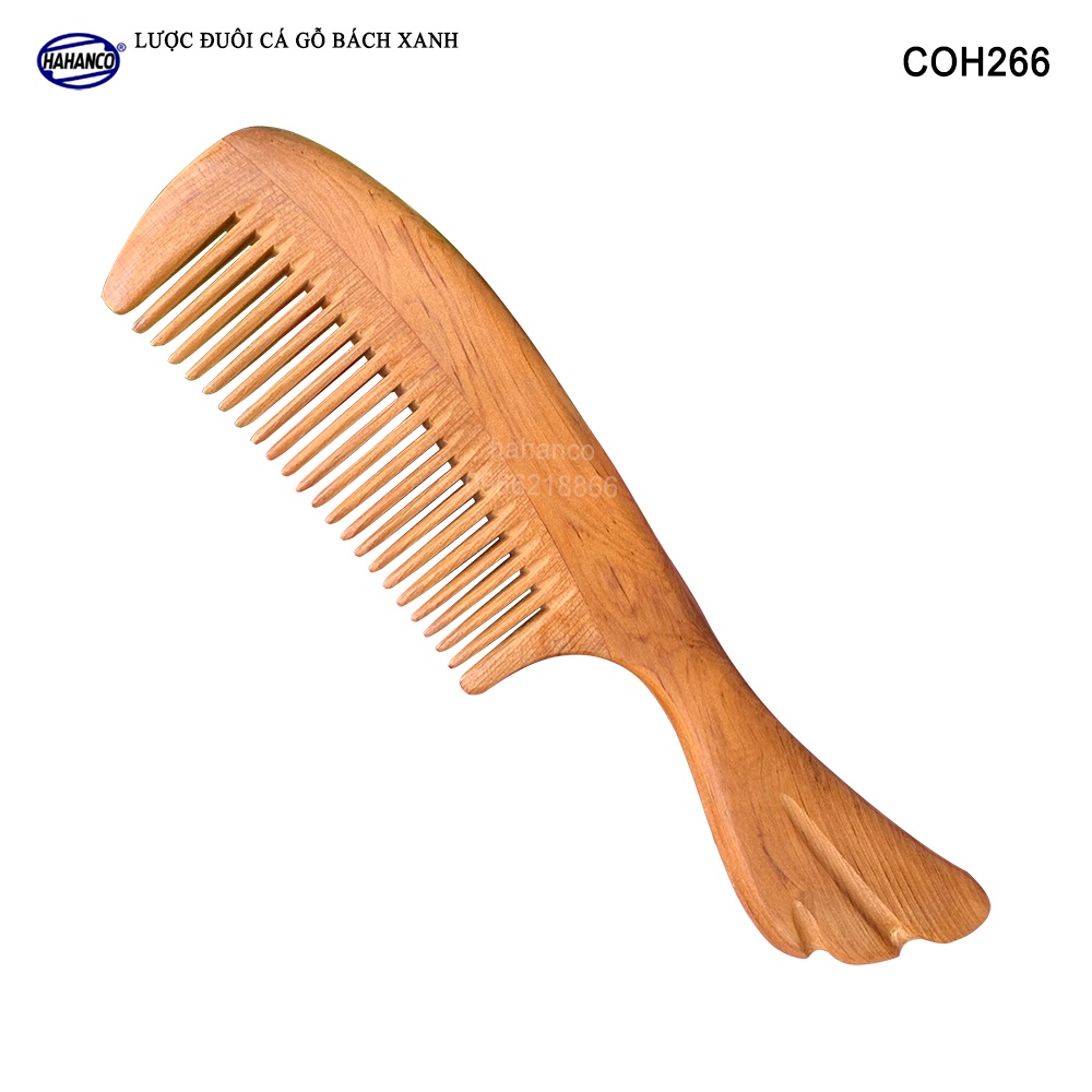 Lược gỗ Thơm đuôi cá (Size:M -16cm) ghép răng tăng độ bền khi chải tóc - COH266