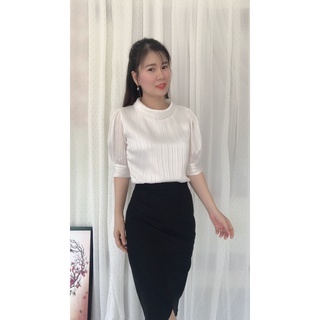 Áo kiểu công sở vải tơ cao cấp - Áo kiểu nữ sang trọng
