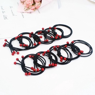 Set 10 dây buộc tóc 3 hạt cherry phong cách hàn quốc