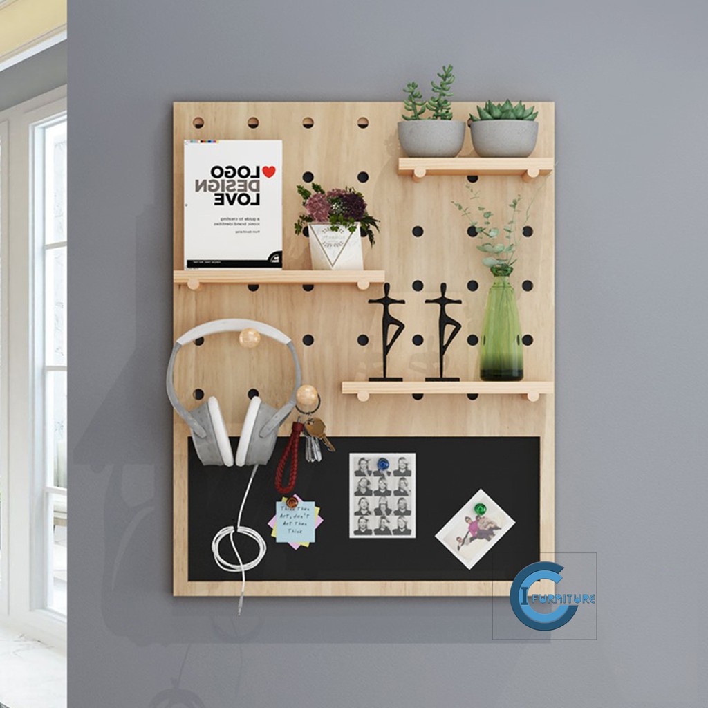 Kệ gỗ đa năng treo tường TiTi Wood trang trí ổ điện attomat